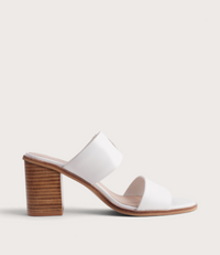 Nixoni White Leather Heels