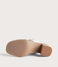 Nixoni White Leather Heels