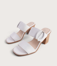 Nixoni White Leather Heels