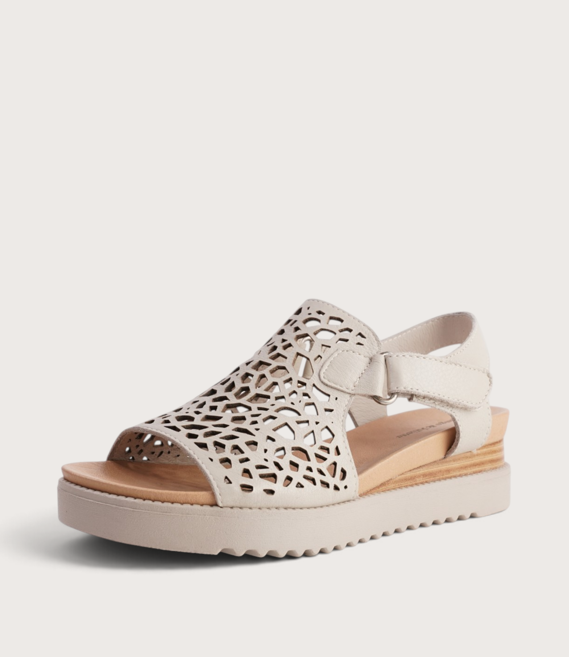 Ansh Almond Leather Sandals
