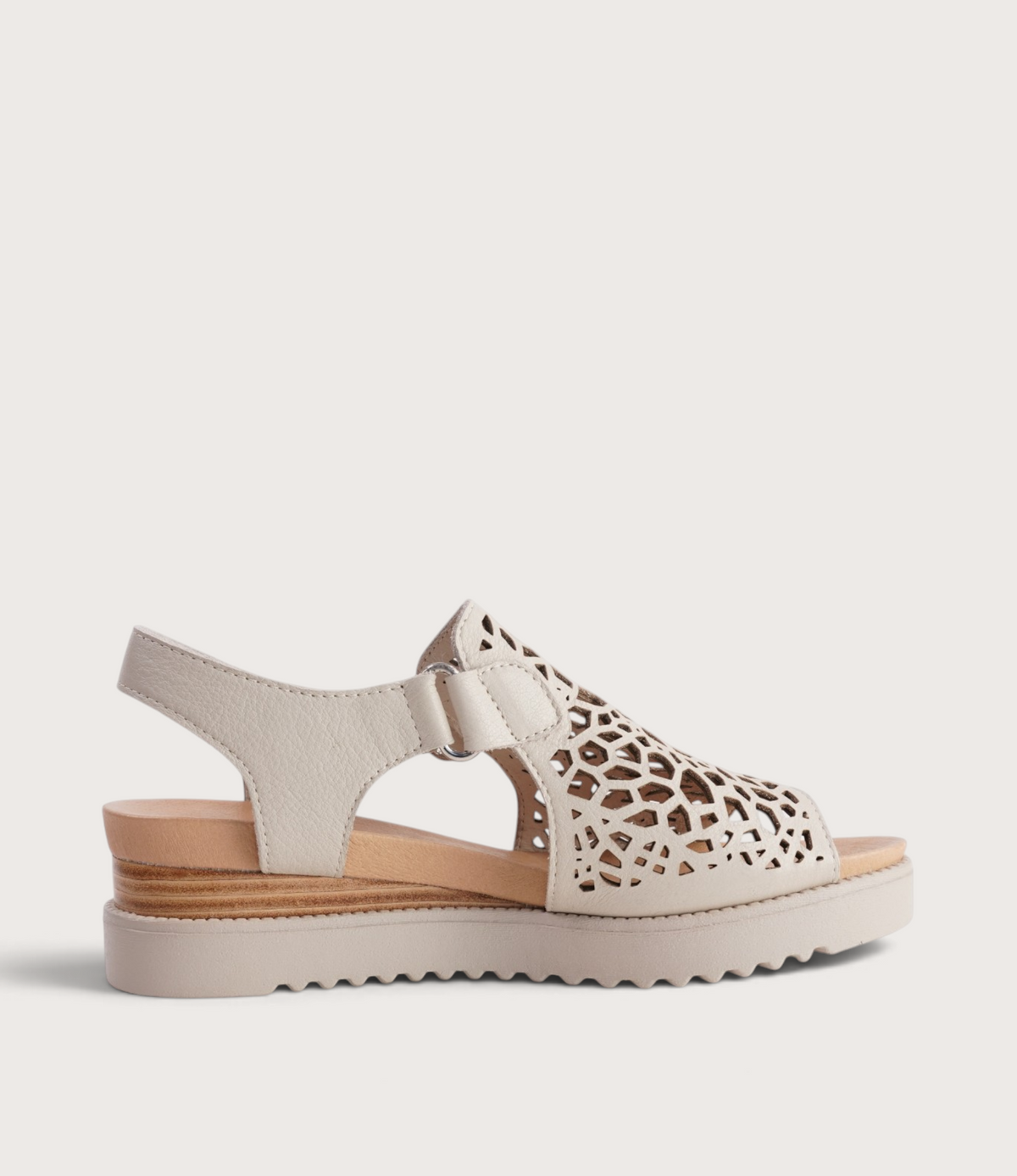 Ansh Almond Leather Sandals