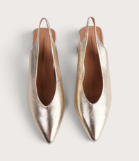 Beyah Gold Leather Heels