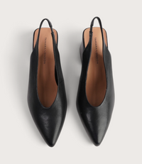 Beyah Black Leather Heels