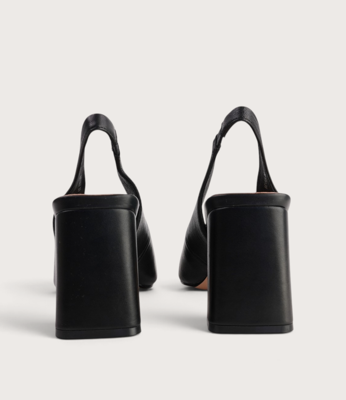 Beyah Black Leather Heels