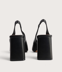 Beyah Black Leather Heels