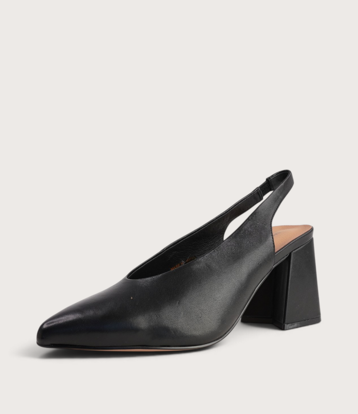 Beyah Black Leather Heels