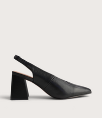 Beyah Black Leather Heels