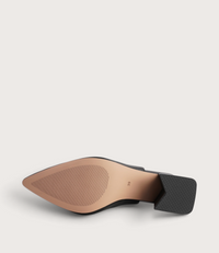 Beyah Black Leather Heels