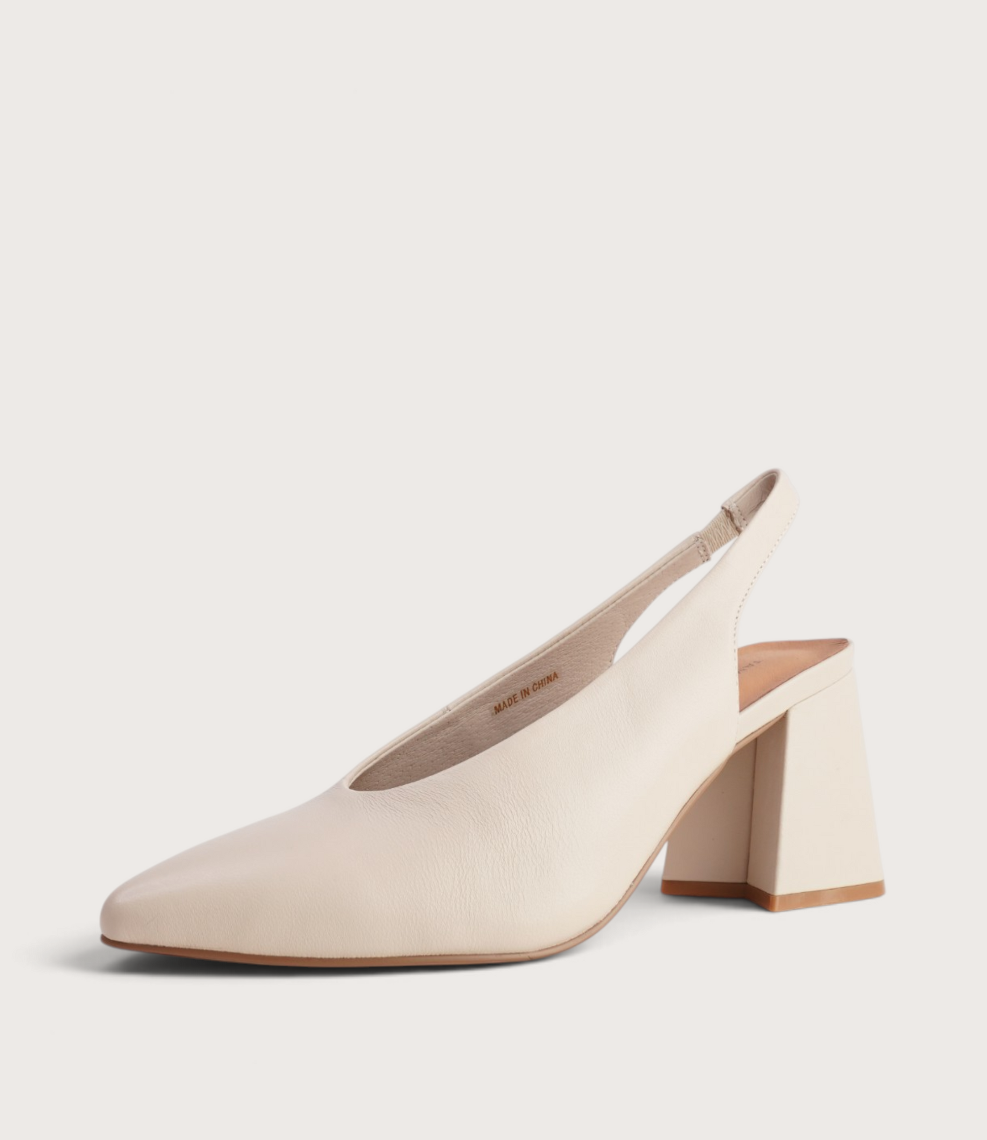 Beyah Nude Leather Heels