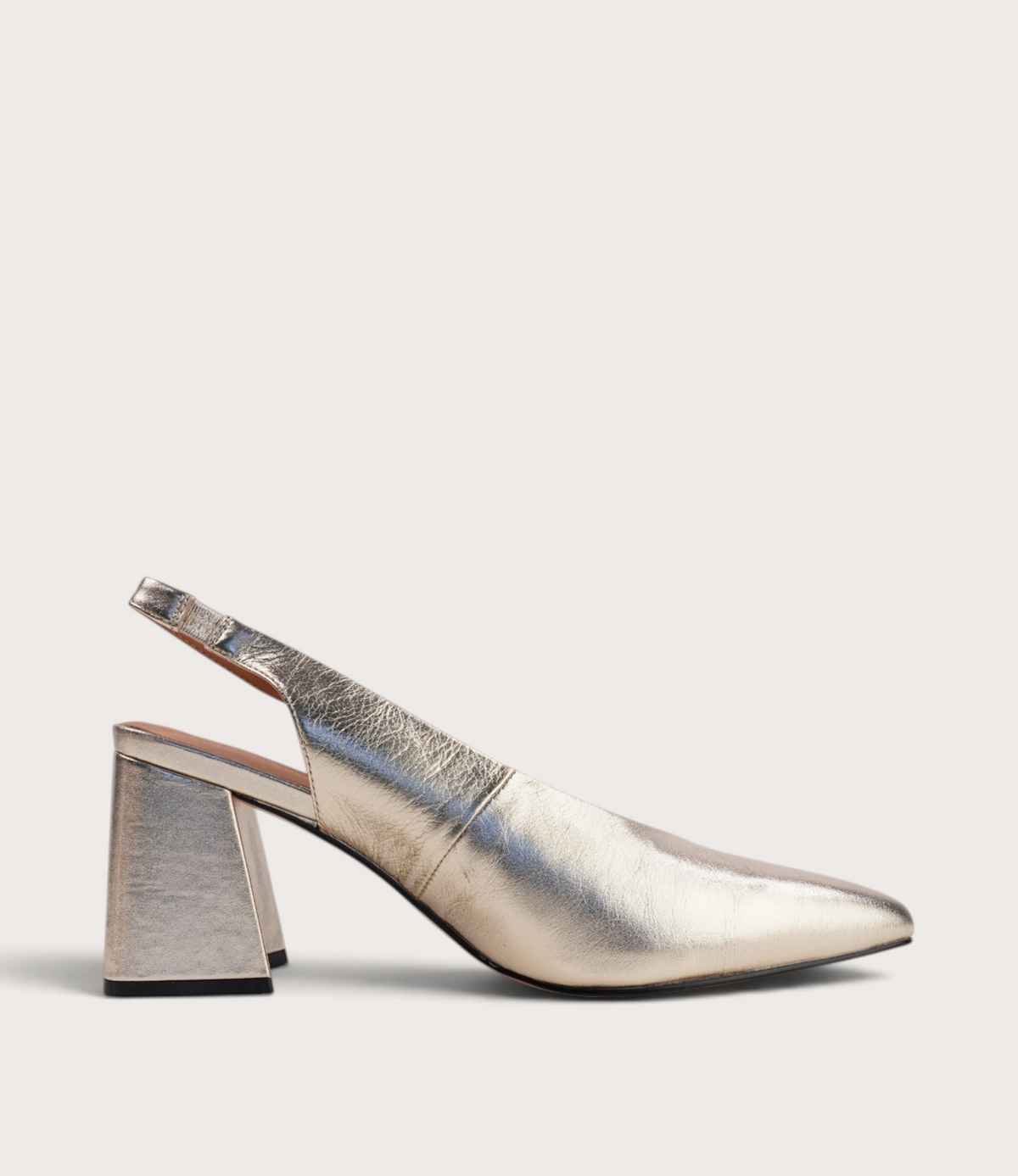 Beyah Gold Leather Heels