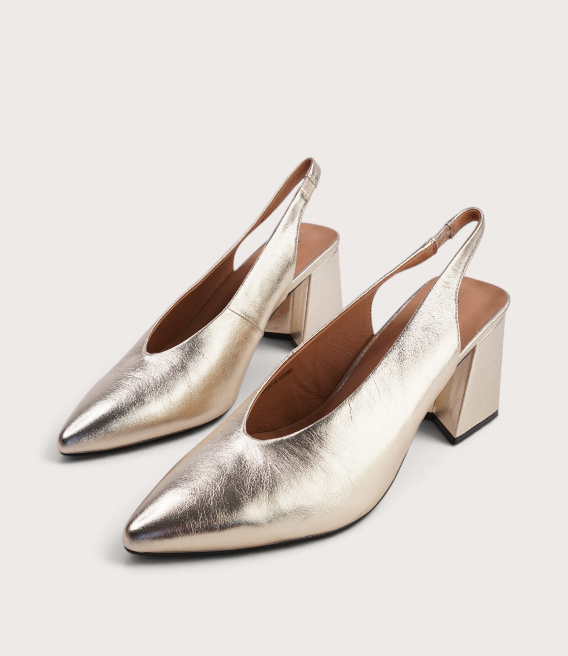 Beyah Gold Leather Heels