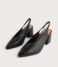 Beyah Black Leather Heels