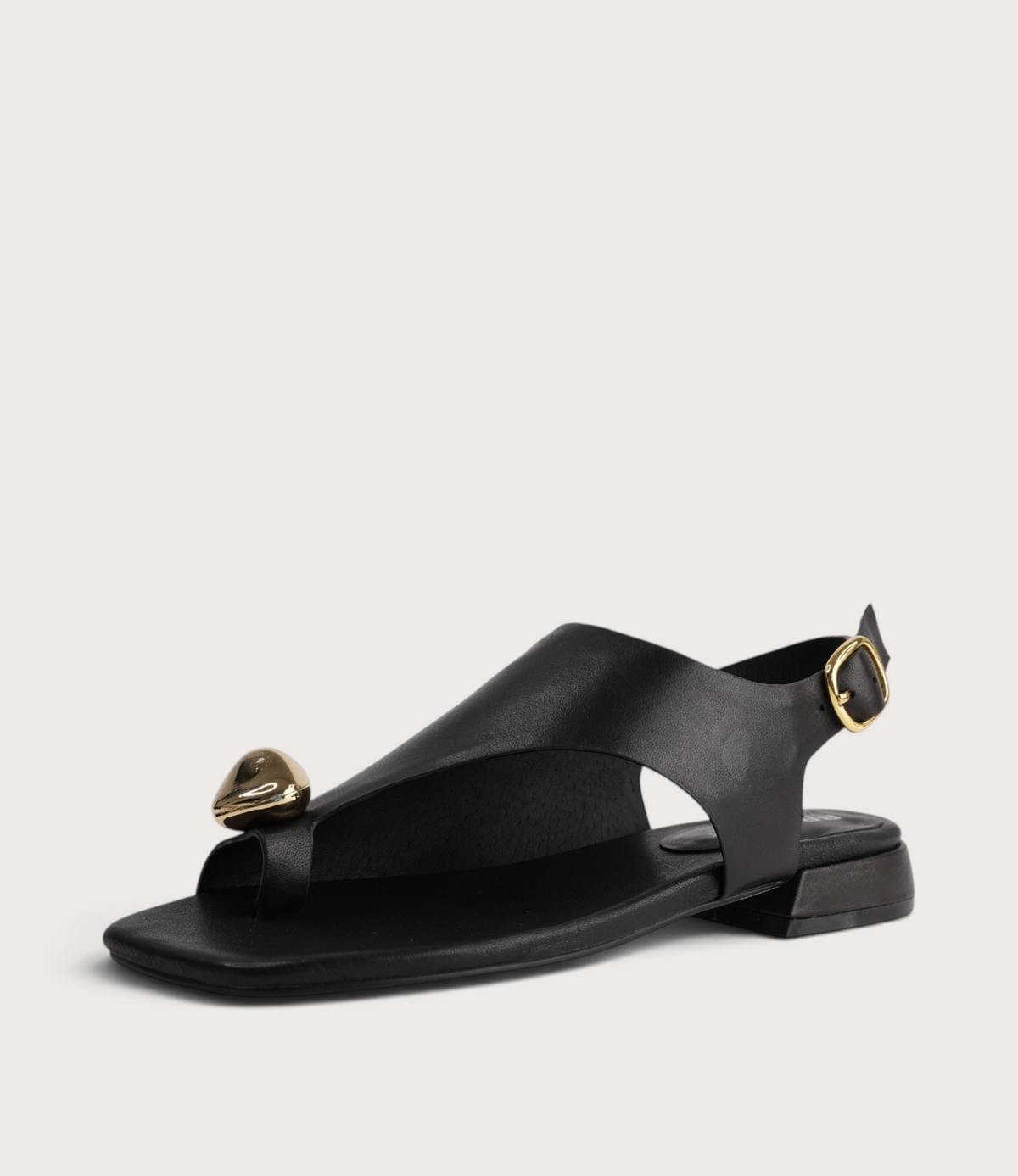 Shyanne Black Leather Sandals