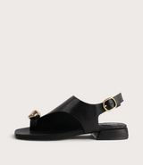 Shyanne Black Leather Sandals