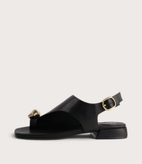 Shyanne Black Leather Sandals