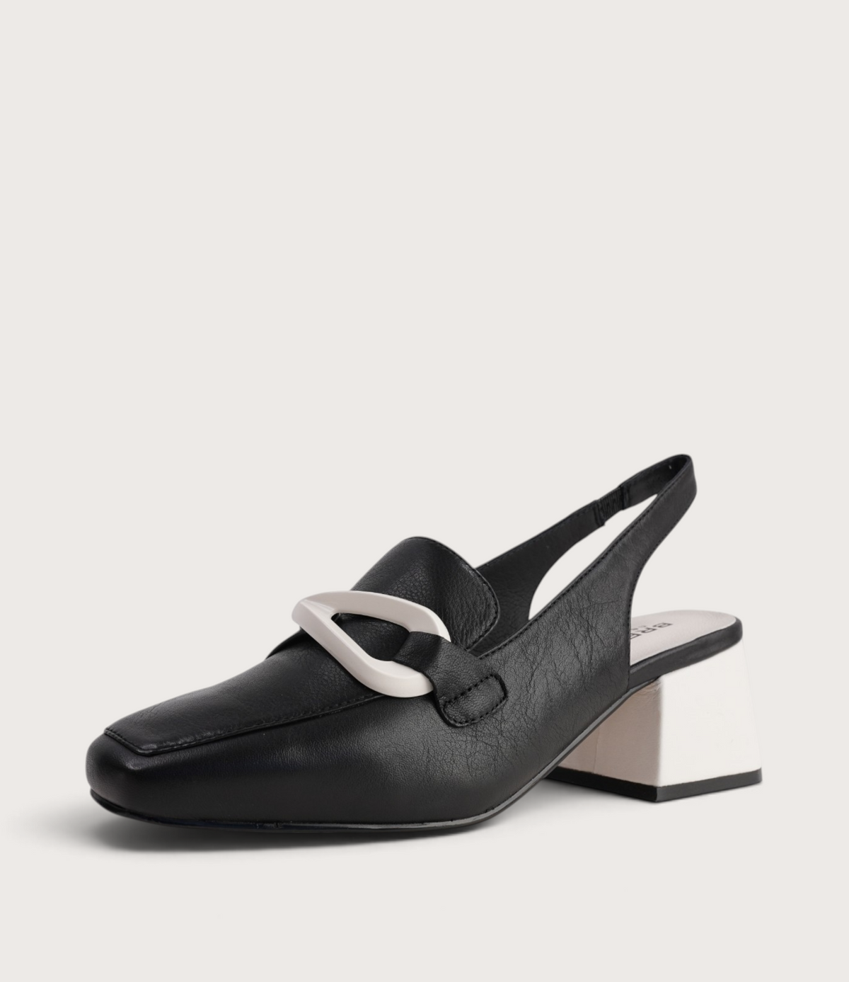 Ray Black/Bone Leather Heels