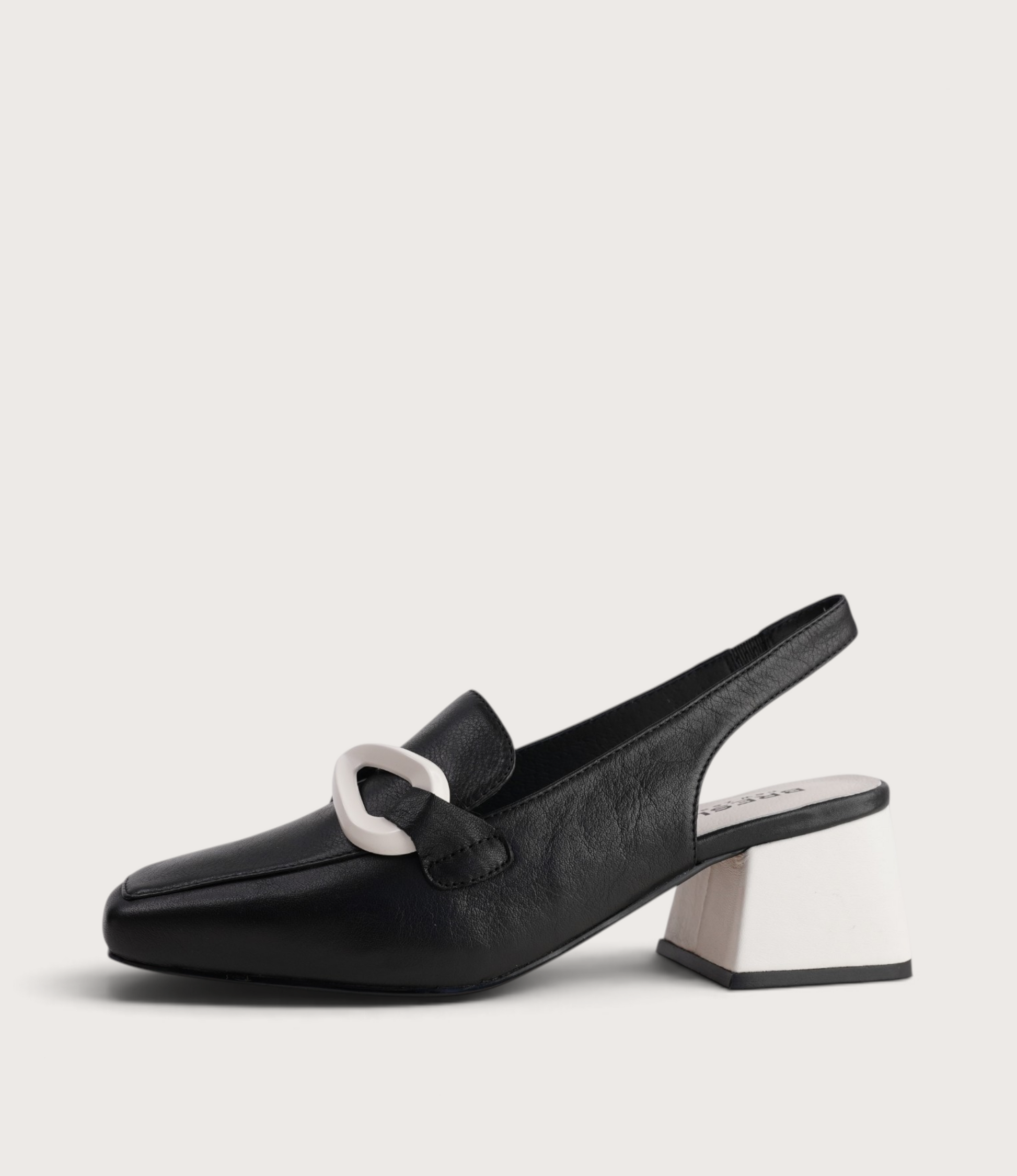 Ray Black/Bone Leather Heels