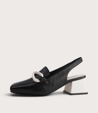 Ray Black/Bone Leather Heels