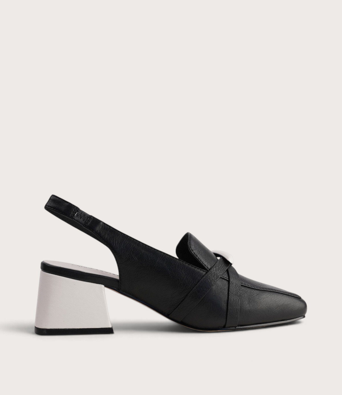 Ray Black/Bone Leather Heels