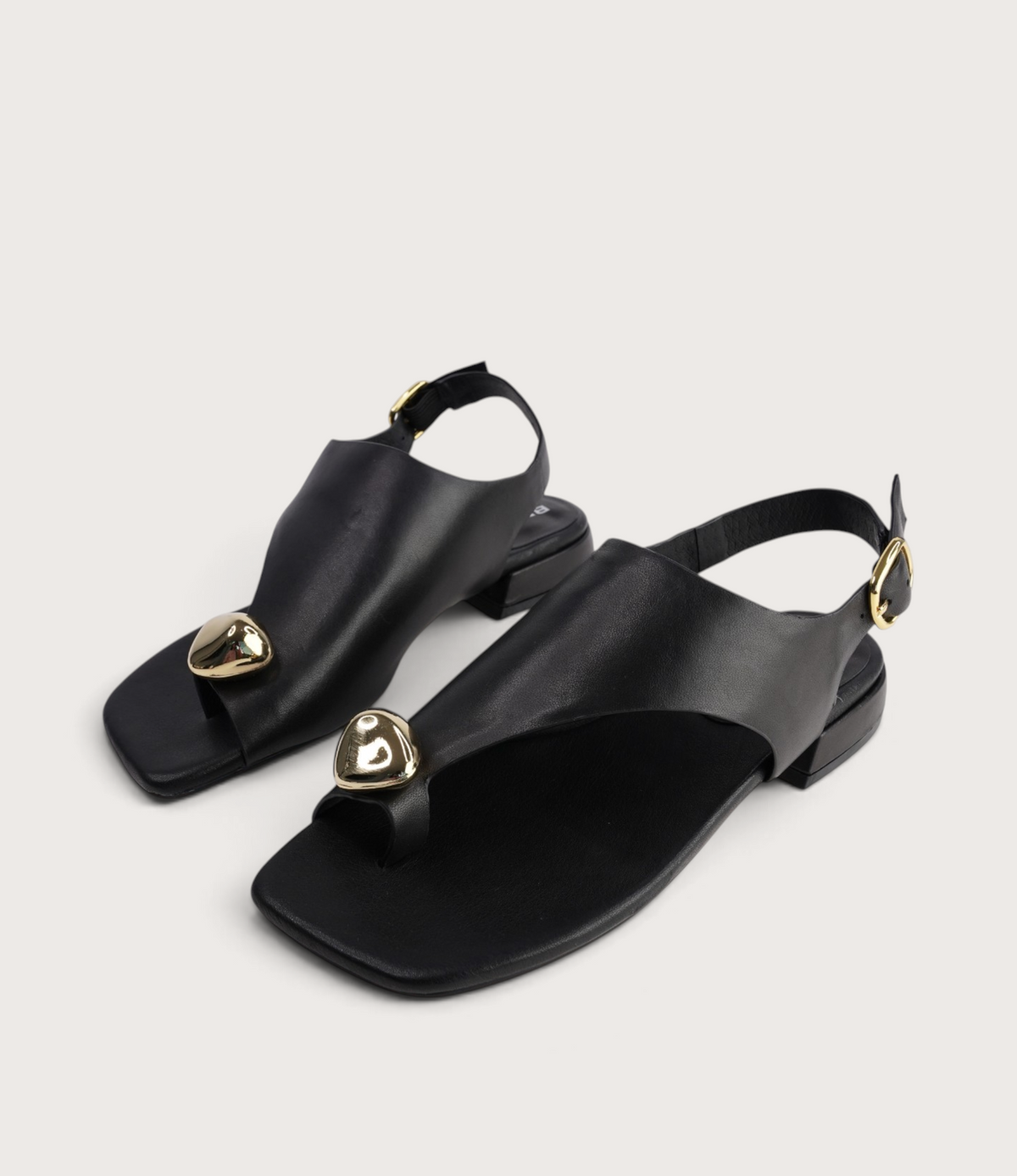 Shyanne Black Leather Sandals