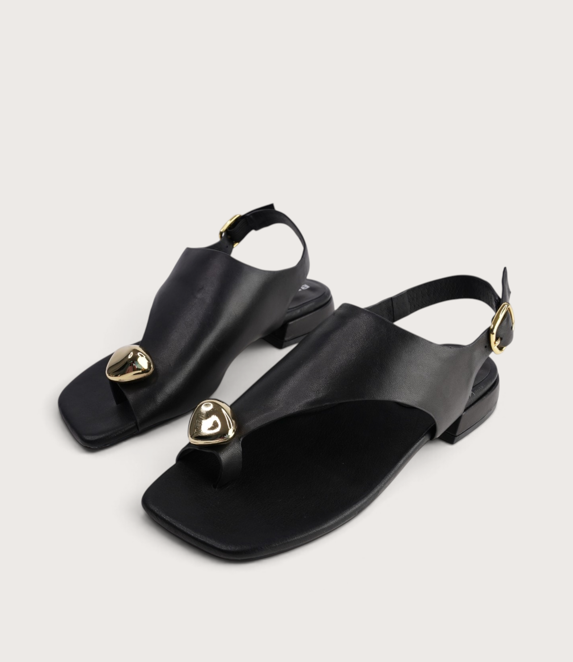 Shyanne Black Leather Sandals