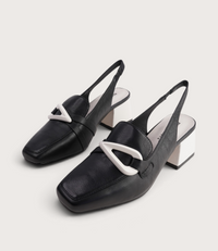 Ray Black/Bone Leather Heels