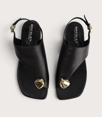 Shyanne Black Leather Sandals