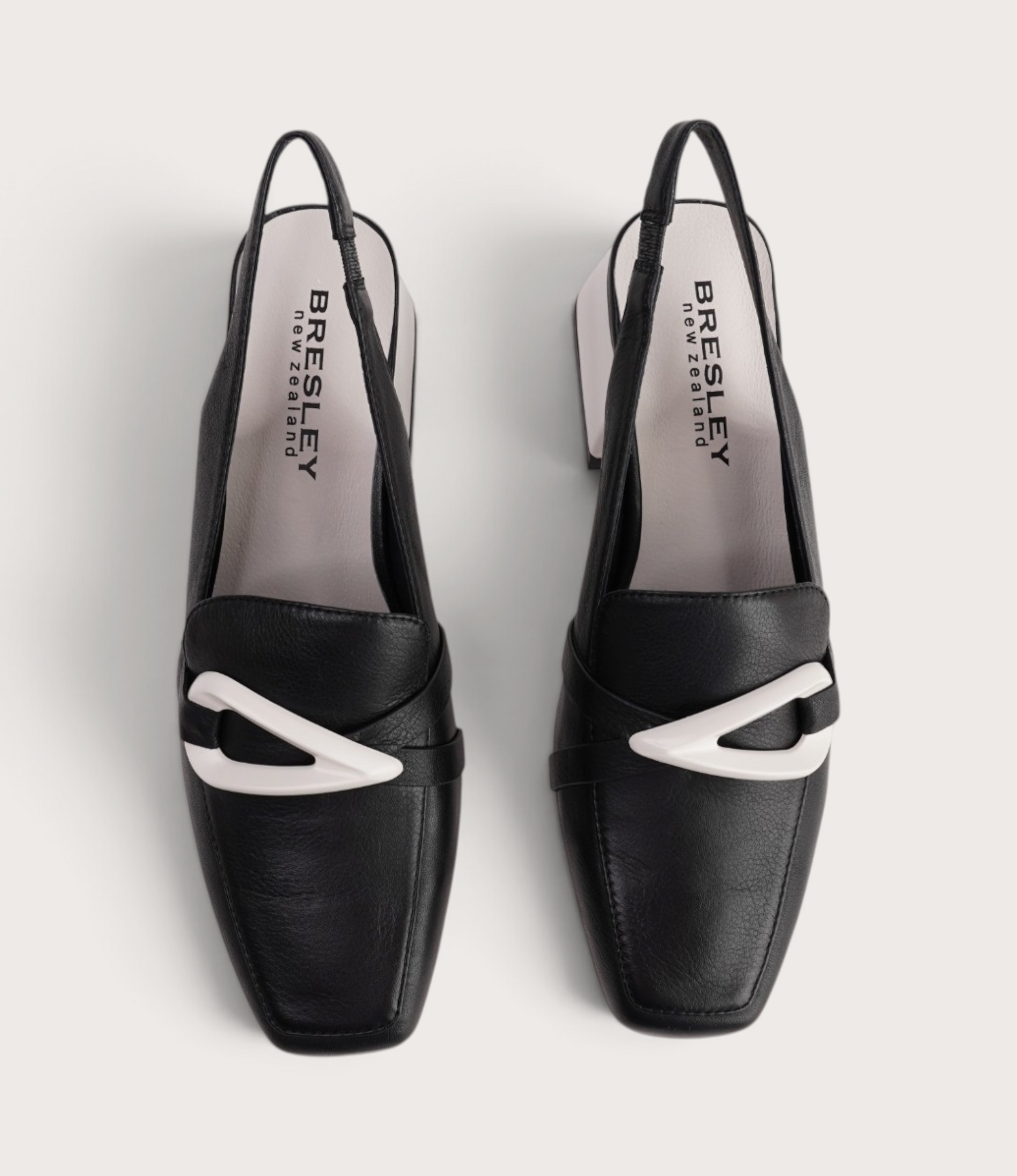 Ray Black/Bone Leather Heels
