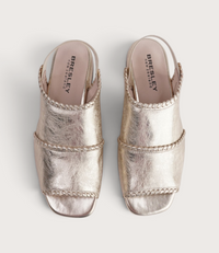 Swanton Gold Crackle Leather Sandals
