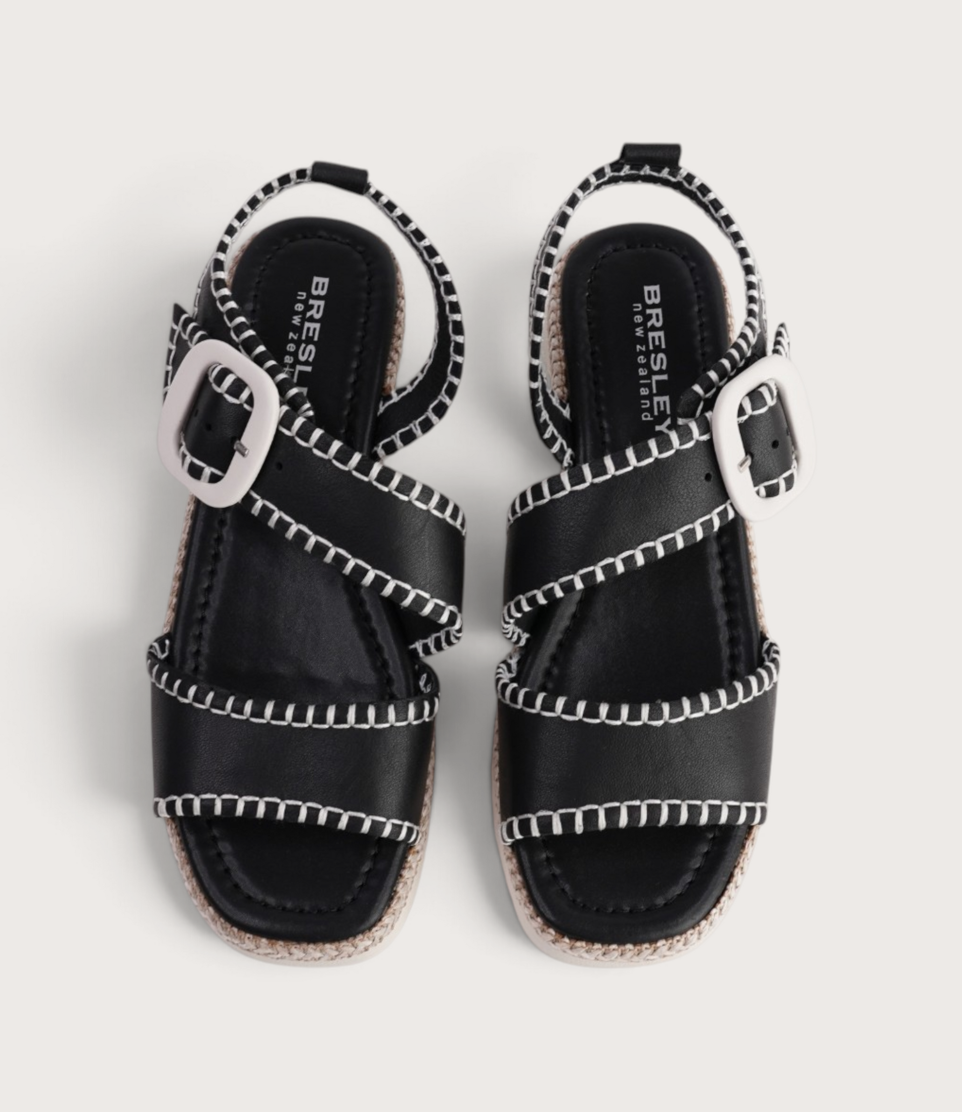 Paylin Black/ Bone Stitching/ Natural Welt Sandals