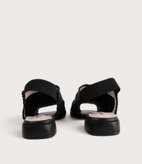 Swanton Black Shimmer Sandals