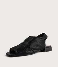 Swanton Black Shimmer Sandals