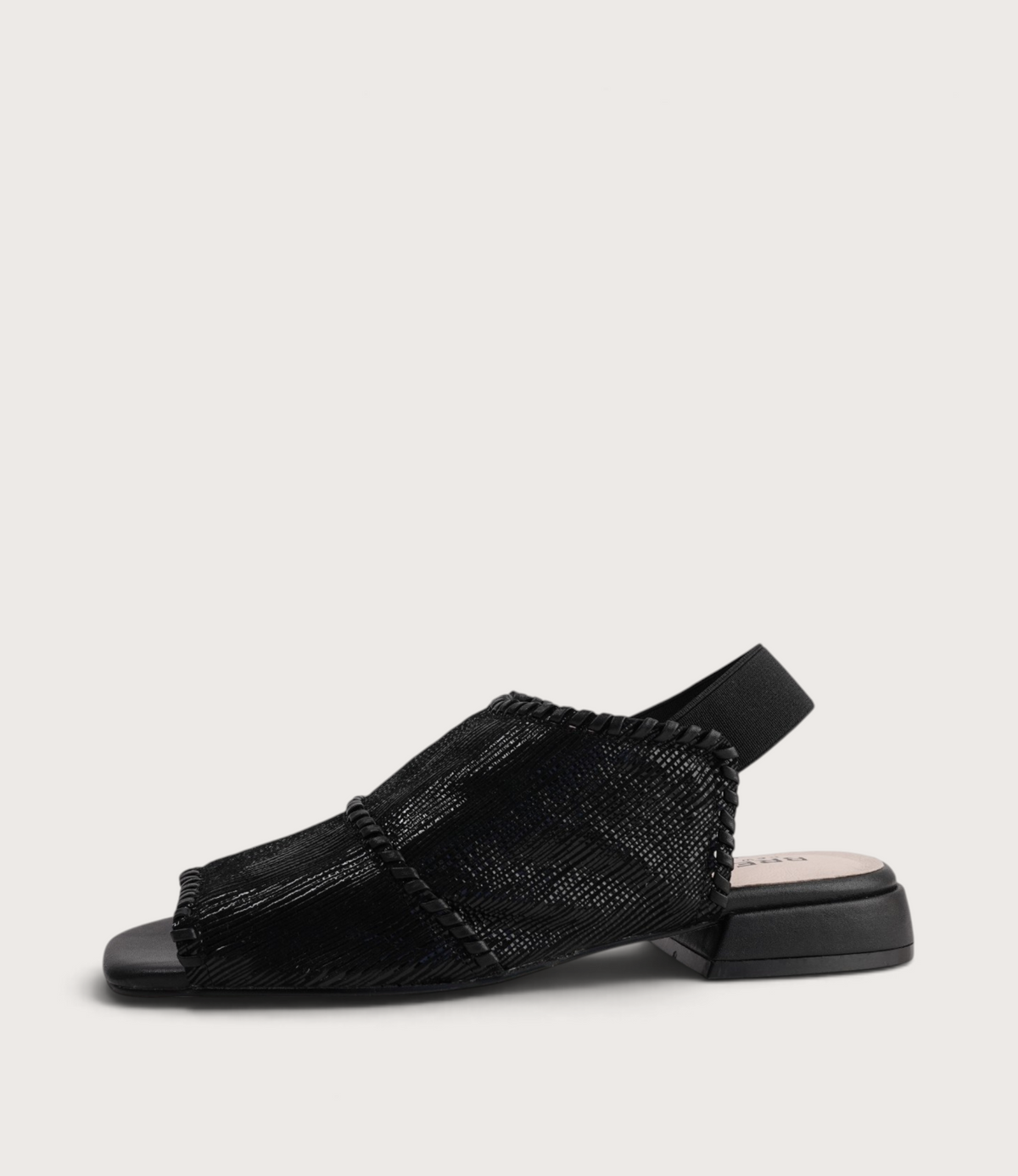 Swanton Black Shimmer Sandals