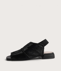 Swanton Black Shimmer Sandals