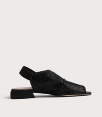 Swanton Black Shimmer Sandals