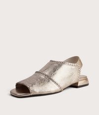 Swanton Gold Crackle Leather Sandals