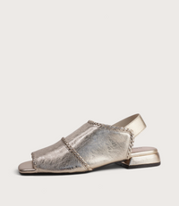 Swanton Gold Crackle Leather Sandals
