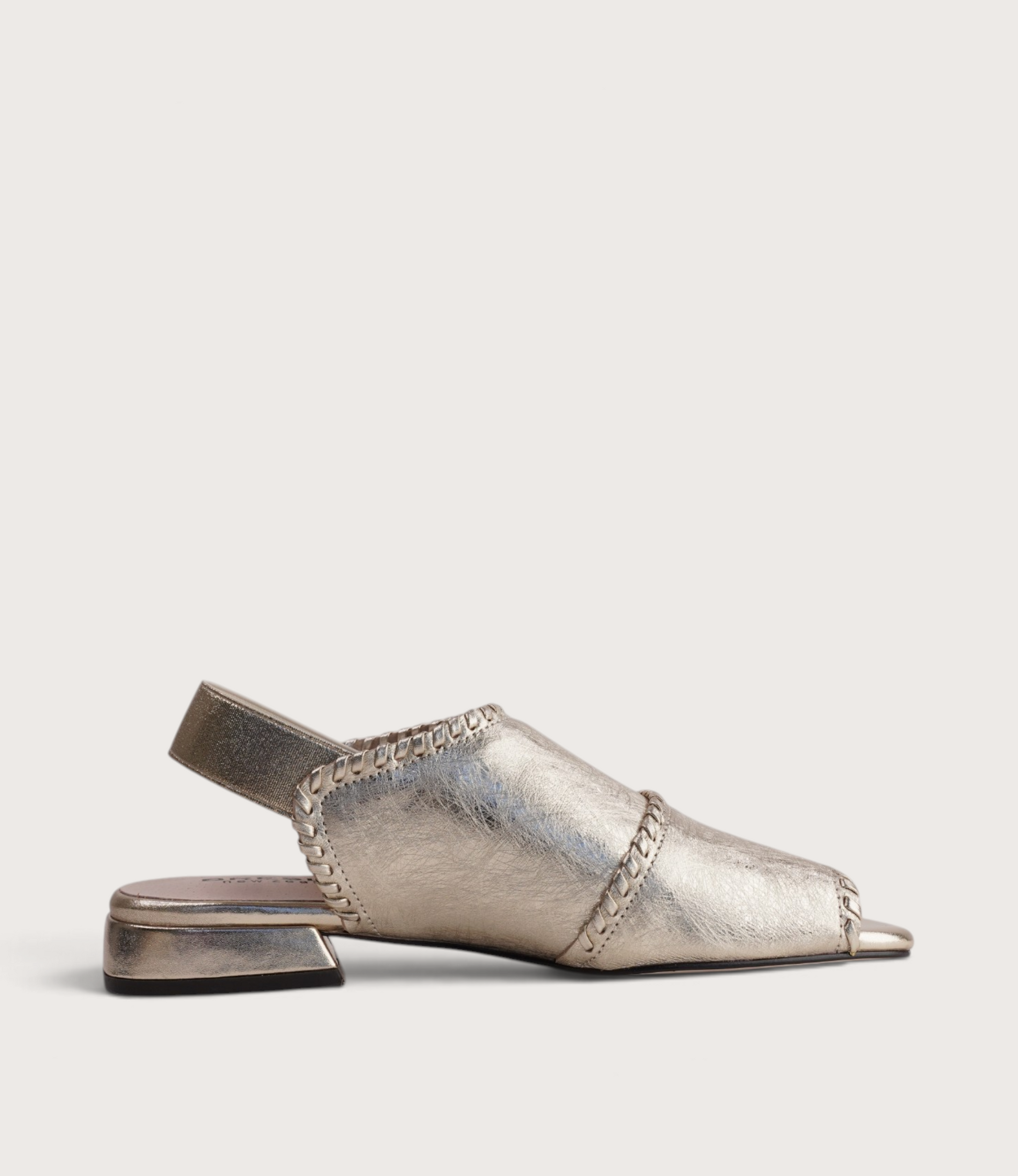 Swanton Gold Crackle Leather Sandals