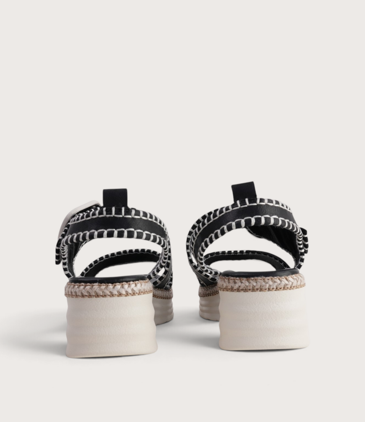 Paylin Black/ Bone Stitching/ Natural Welt Sandals