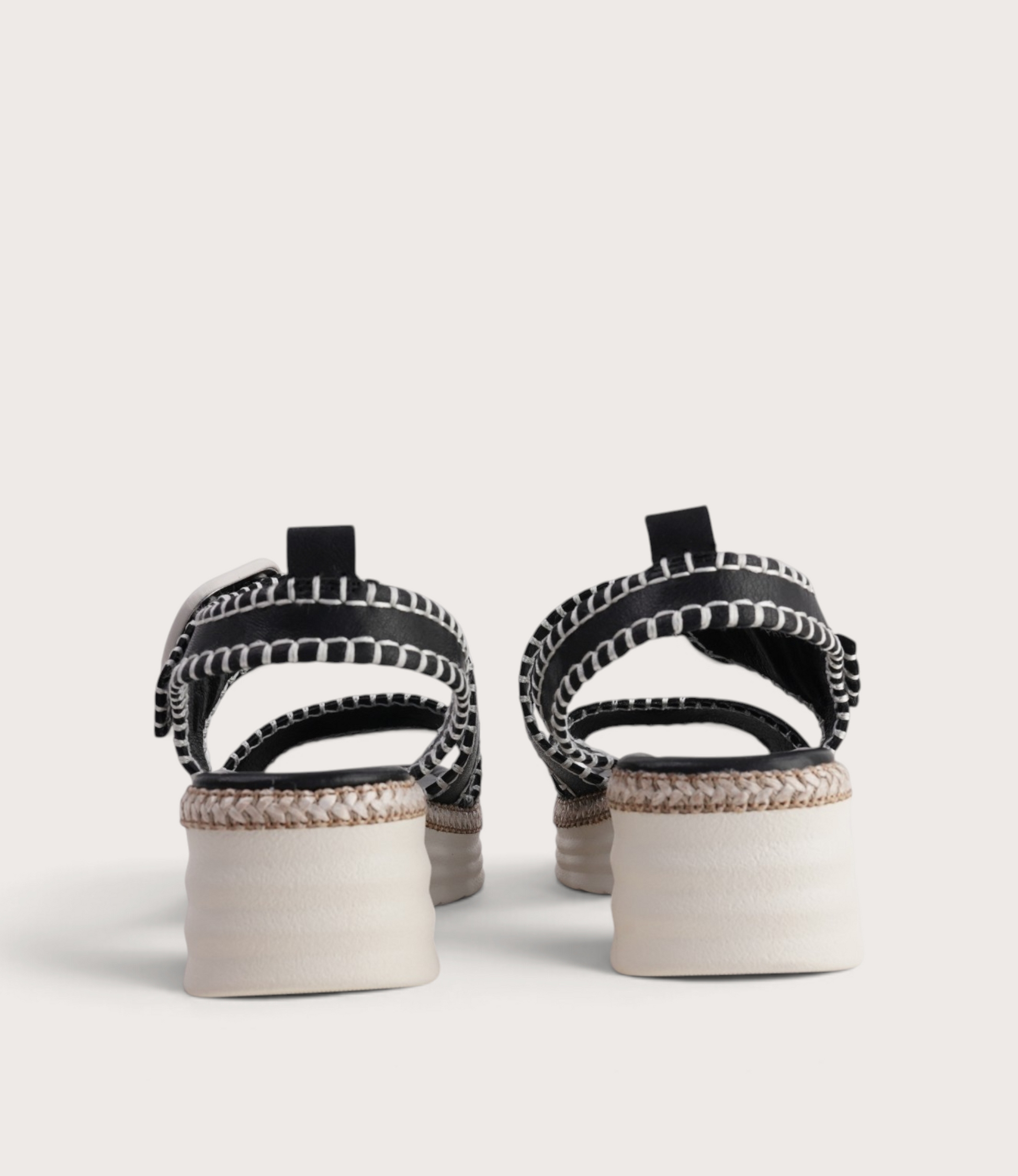 Paylin Black/ Bone Stitching/ Natural Welt Sandals