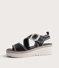 Paylin Black/ Bone Stitching/ Natural Welt Sandals