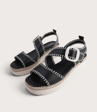 Paylin Black/ Bone Stitching/ Natural Welt Sandals