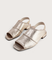 Swanton Gold Crackle Leather Sandals