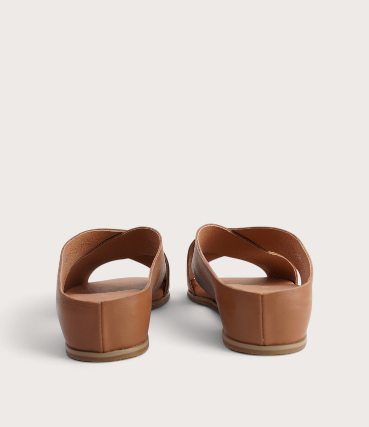 Harli Dark Tan Leather Slides