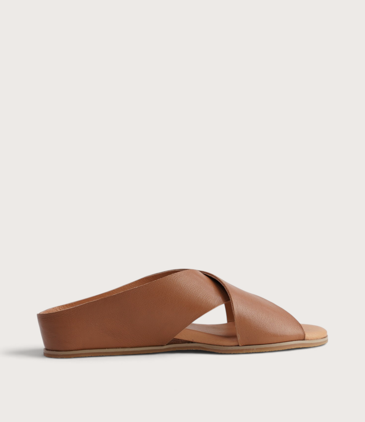 Harli Dark Tan Leather Slides