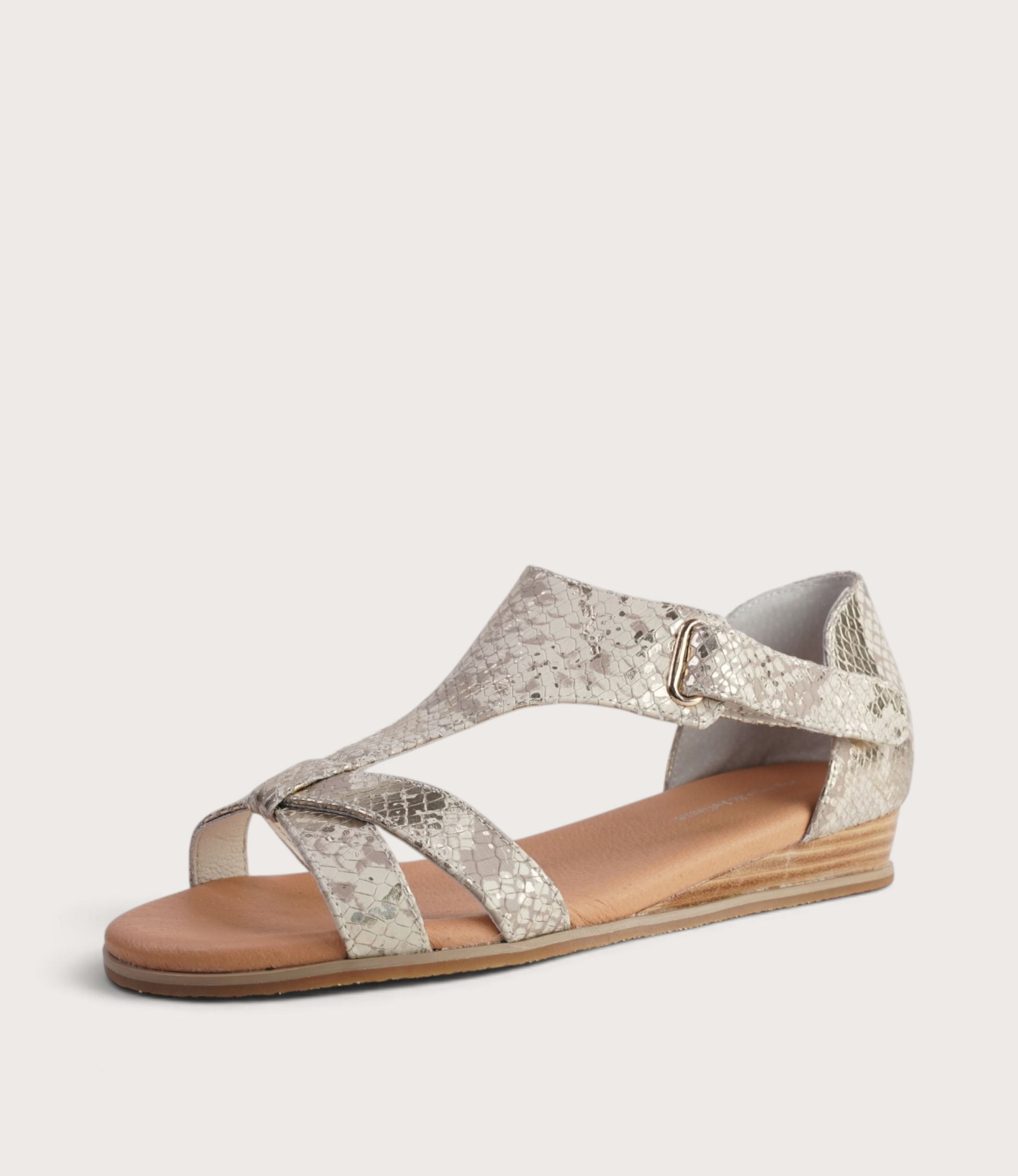 Hayzel Ivory/ Gold Snake Sandals