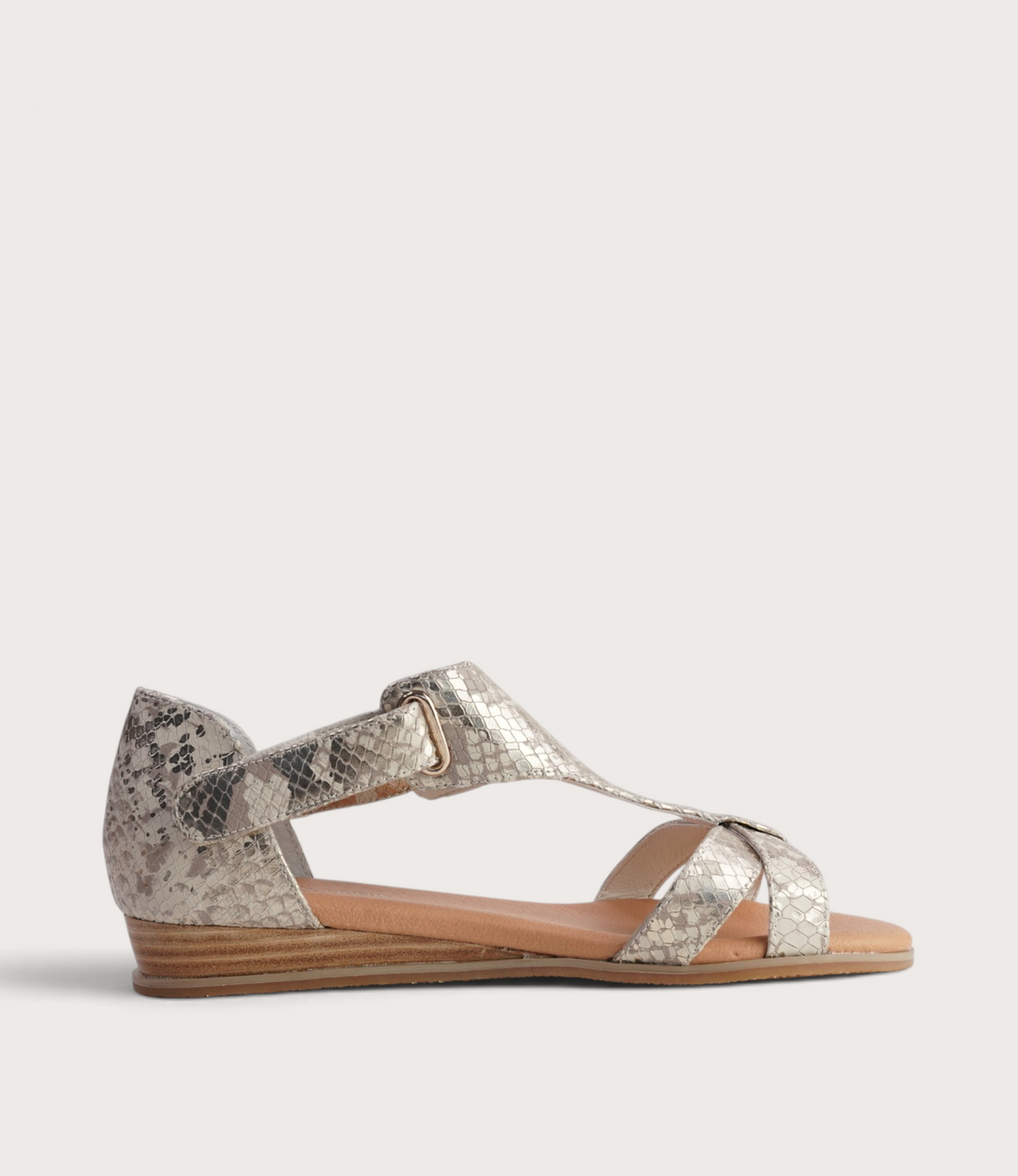 Hayzel Ivory/ Gold Snake Sandals