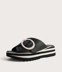 Hansila Black/ Milk Leather Slides