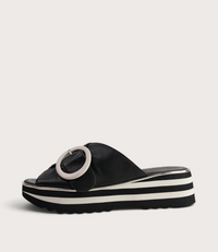 Hansila Black/ Milk Leather Slides