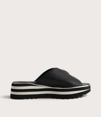 Hansila Black/ Milk Leather Slides